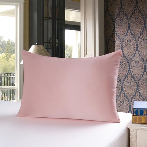 townssilk Beidseitig 100% 19mm Pure Maulbeerseide Kissenbezug für Haar und Haut Gesundheit, 1 Stück 40x60cm Größe Kissenbezug mit verstecktem Reißverschluss 600 Fadenzahl Dusty pink von townssilk