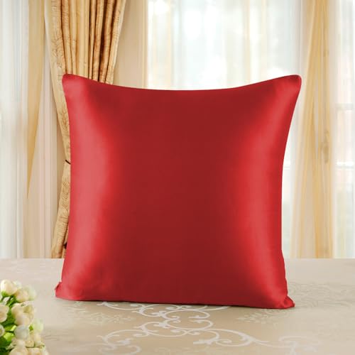 townssilk Seidenkissenbezug 40x40cm – 100% Maulbeerseide, 19mm, beidseitig Seide, Oeko-TEX Zertifiziert, Güteklasse 6A, mit Reißverschluss, 1 Stück,Red townssilk Seidenkissenbezug 40x40cm – 100% Maulbeerseide, 19mm, beidseitig Seide, Oeko-TEX Zertifiziert, Güteklasse 6A, mit Reißverschluss, 1 Stück,Red von townssilk