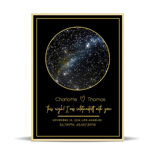 Individuelle Sternenkarte Druck, Personalisiertes Wand poster mit Sternbildern – A4/A3 – Metallrahmen/ungerahmt – Einzigartiges Geschenk für besondere Anlässe, Hochzeiten, Jubiläen oder Valentinstag Individuelle Sternenkarte Druck, Personalisiertes Wand poster mit Sternbildern – A4/A3 – Metallrahmen/ungerahmt – Einzigartiges Geschenk für besondere Anlässe, Hochzeiten, Jubiläen oder Valentinstag von toyofmine