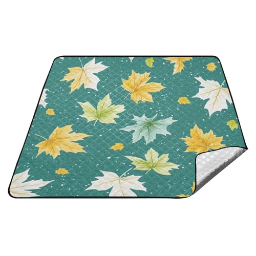 Aquarell Weiß Gelb Ahornblätter Türkis Wasserdicht Picknick Essentials Tragbar Indoor Garten Matte für Erwachsene Konzertdecke Esterilla Para Playa Aquarell Weiß Gelb Ahornblätter Türkis Wasserdicht Picknick Essentials Tragbar Indoor Garten Matte für Erwachsene Konzertdecke Esterilla Para Playa von tplaotee
