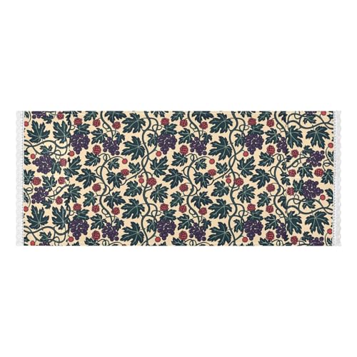 Art Grape Purple Dark Green lace edge washer dryer cover with side bag washable Washing Machine Dust Cover Mat for Washer Microwave Refrigerator Fall Decor Halloween Decor 130.0x55.9 cm von tplaotee