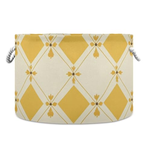 Aufbewahrungskorb mit europäischem Gingham-Muster, gelber Blumenmuster, faltbar, wasserdicht, Spielzeugaufbewahrung mit stabilem Griff, Taschen, Lösungen für den Schreibtisch und Kinder Aufbewahrungskorb mit europäischem Gingham-Muster, gelber Blumenmuster, faltbar, wasserdicht, Spielzeugaufbewahrung mit stabilem Griff, Taschen, Lösungen für den Schreibtisch und Kinder von tplaotee