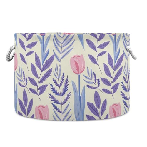 Aufbewahrungskorb mit niedlichem Blumen-Design, faltbar, wasserdicht, mit stabilem Griff, für Wannen, Decken, Regale und Schuhe, Pastellblau Aufbewahrungskorb mit niedlichem Blumen-Design, faltbar, wasserdicht, mit stabilem Griff, für Wannen, Decken, Regale und Schuhe, Pastellblau von tplaotee