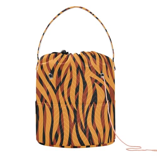 Aufbewahrungstasche für Stricknadeln, mit Löchern für Häkelwerkzeug, Häkelrucksack, Orange Aufbewahrungstasche für Stricknadeln, mit Löchern für Häkelwerkzeug, Häkelrucksack, Orange von tplaotee