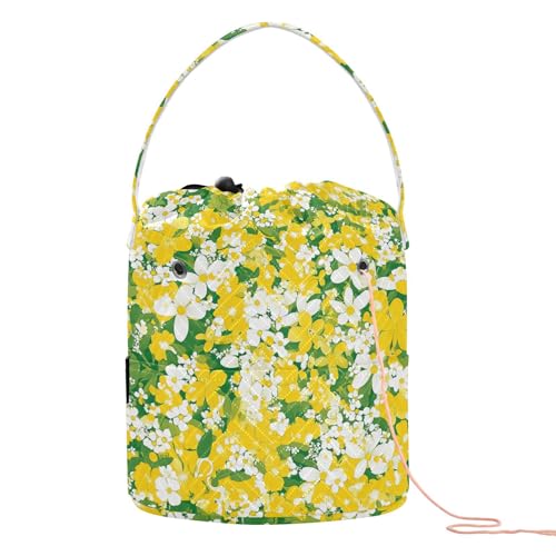 Beauty Frühlingsblumen, gelbe Häkeltasche zum Häkeln mit Löchern für Stricknadeln, Bastelorganizer Beauty Frühlingsblumen, gelbe Häkeltasche zum Häkeln mit Löchern für Stricknadeln, Bastelorganizer von tplaotee