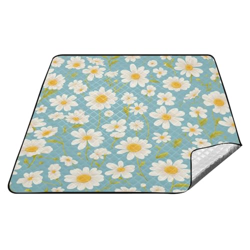 Blau-weiße Gänseblümchen, wasserdichte Outdoor-Decke, XXL, Rasen, sandabweisend, Stranddecke für 4 bis 6 Erwachsene, Paare, Geschenk, colchoneta para picnic Blau-weiße Gänseblümchen, wasserdichte Outdoor-Decke, XXL, Rasen, sandabweisend, Stranddecke für 4 bis 6 Erwachsene, Paare, Geschenk, colchoneta para picnic von tplaotee
