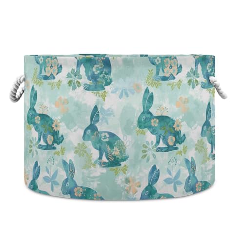 Blue Flower Bunnies Aufbewahrungskorb, zusammenklappbar und wasserdicht, faltbare Aufbewahrungskörbe mit stabilem Griff, 95 qt Aufbewahrung für Speisekammer, Regale, Handtücher Blue Flower Bunnies Aufbewahrungskorb, zusammenklappbar und wasserdicht, faltbare Aufbewahrungskörbe mit stabilem Griff, 95 qt Aufbewahrung für Speisekammer, Regale, Handtücher von tplaotee