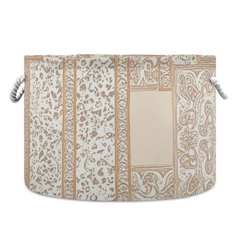 Boho-Aufbewahrungskorb in Rotgold, normale Textur, faltbare und wasserdichte Körbe für Regale mit stabilem Griff, hohe Behälter für Schreibtisch, Zimmer, Baby von tplaotee