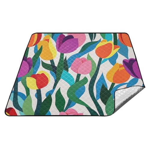Bunte Blume, wunderschönes wasserdichtes Picknick-Set, XXL, Rasen-Wanderdecke für Damen, 30er-Jahre, Frühlingsgeschenke, cobijas para la playa Bunte Blume, wunderschönes wasserdichtes Picknick-Set, XXL, Rasen-Wanderdecke für Damen, 30er-Jahre, Frühlingsgeschenke, cobijas para la playa von tplaotee
