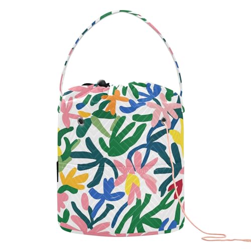 Bunte Garn-Aufbewahrungstasche mit Blumenblüten, tragbar, für Häkelarbeiten, Stricken, Basteln Bunte Garn-Aufbewahrungstasche mit Blumenblüten, tragbar, für Häkelarbeiten, Stricken, Basteln von tplaotee