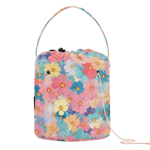 Bunte schöne Häkelgarn-Tasche, kleine Garnaufbewahrung mit Löchern für Strick, Häkeln, Rucksack Bunte schöne Häkelgarn-Tasche, kleine Garnaufbewahrung mit Löchern für Strick, Häkeln, Rucksack von tplaotee
