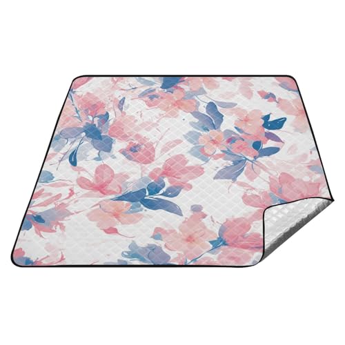 Campingdecke, abstrakte Aquarell-Blume, Helles Korallenblau, wasserdicht, groß, Park, Outdoor, Campingmatte für Gras, Sommergeschenk, Tapete para playa Campingdecke, abstrakte Aquarell-Blume, Helles Korallenblau, wasserdicht, groß, Park, Outdoor, Campingmatte für Gras, Sommergeschenk, Tapete para playa von tplaotee