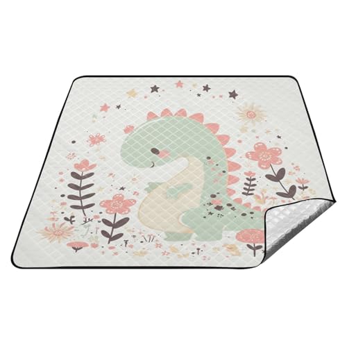 Cartoon-Dinosaurier-Decke im kindlichen Kritzel-Stil, Pastellfarben, wasserdicht, für drinnen und draußen, Campingmatte für Gras, Konzert, Manta, Para, Außenbereich Cartoon-Dinosaurier-Decke im kindlichen Kritzel-Stil, Pastellfarben, wasserdicht, für drinnen und draußen, Campingmatte für Gras, Konzert, Manta, Para, Außenbereich von tplaotee