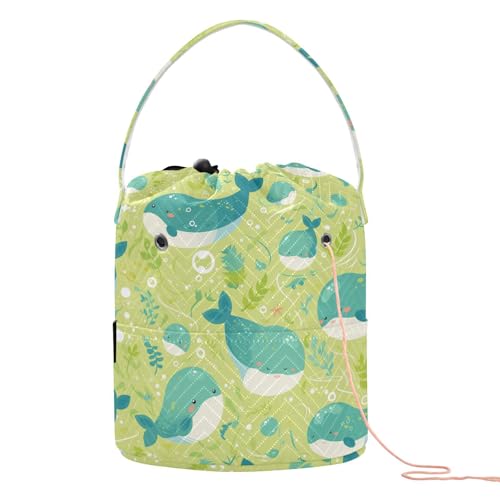 Cartoon-Dugong Häkeltasche, Häkeltasche, Garnbeutel zum Häkeln, tragbar, für Häkeln, Bastelorganizer Cartoon-Dugong Häkeltasche, Häkeltasche, Garnbeutel zum Häkeln, tragbar, für Häkeln, Bastelorganizer von tplaotee