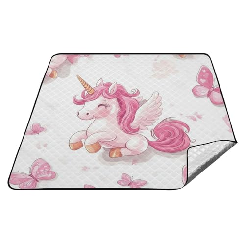 Cartoon-Stranddecke, niedlich, rosa, Einhörner, Schmetterling, wasserdicht, XXL, Picknickdecke, Camp-Teppich für Damen, 30er-Jahre, Frühlingsgeschenke, esterilla para playa Cartoon-Stranddecke, niedlich, rosa, Einhörner, Schmetterling, wasserdicht, XXL, Picknickdecke, Camp-Teppich für Damen, 30er-Jahre, Frühlingsgeschenke, esterilla para playa von tplaotee