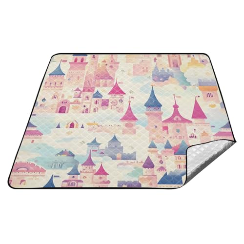 Castel Pastell Kinderdecke verträumt wasserdichte Outdoor-Decke XXL Rasen verstaubare Picknickdecke für Familie Frühlingsgeschenke cobija para la playa Castel Pastell Kinderdecke verträumt wasserdichte Outdoor-Decke XXL Rasen verstaubare Picknickdecke für Familie Frühlingsgeschenke cobija para la playa von tplaotee