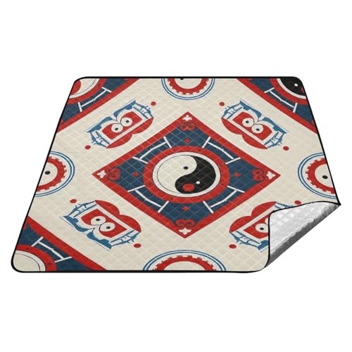 Chinesische Kultur, Bagua-Muster, wasserdicht, Outdoor-Decken, tragbar, Wandern, Camp-Teppich für 4 bis 6 Erwachsene, Sommergeschenk, Manta de Playa Anti Chinesische Kultur, Bagua-Muster, wasserdicht, Outdoor-Decken, tragbar, Wandern, Camp-Teppich für 4 bis 6 Erwachsene, Sommergeschenk, Manta de Playa Anti von tplaotee