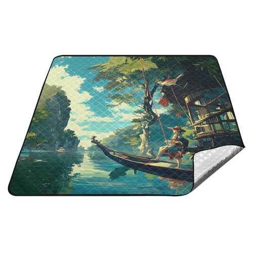 Digitale Malerei, Landschaft, wasserdichte Picknickdecke, großes Gras, tragbare Spielmatte für Gras, Sommergeschenk, Manta, Para, Picknick Digitale Malerei, Landschaft, wasserdichte Picknickdecke, großes Gras, tragbare Spielmatte für Gras, Sommergeschenk, Manta, Para, Picknick von tplaotee