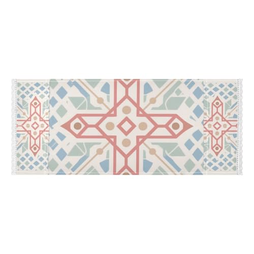 Exotische geometrische Muster Spitzenrand Waschtrockner Abdeckung mit Seitentasche waschbar Waschmaschine Staubschutz Matte für Waschmaschine Mikrowelle Kühlschrank Herbst Dekor Halloween Dekor 130 x von tplaotee