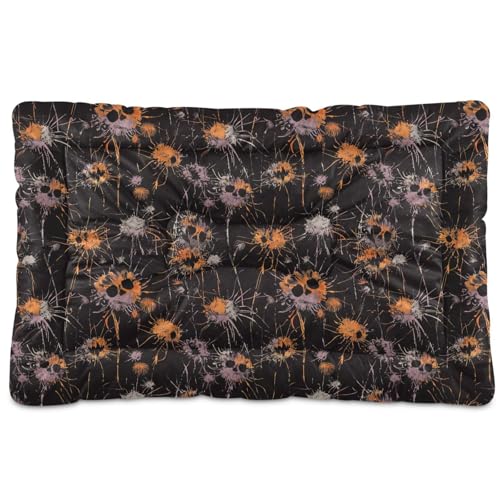Face Hundebett, Löwenzahn-Design, Halloween, waschbar, weich, rutschfest, für mittelgroße und große Hunde, 91,4 x 61 cm, Schwarz von tplaotee
