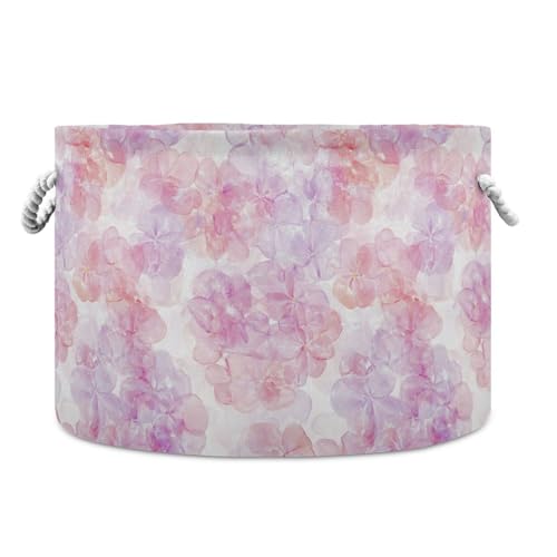 Farbenfroher transparenter Blumenkunst-Aufbewahrungskorb, zusammenklappbar und wasserdicht, Wäschekorb mit stabilem Griff, für Badezimmer, Schrank, Kinder von tplaotee