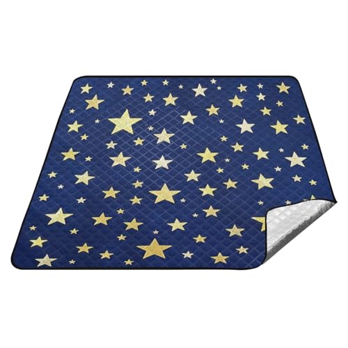 Gefälschte Glitzer-Decken, goldfarbener Stern, dunkelblau, wasserdicht, für Außenbereich, XXL, Rasen, Parkdecken, wasserdicht, faltbar, für Gras, Sommergeschenk, Manta, Para, Picknick Gefälschte Glitzer-Decken, goldfarbener Stern, dunkelblau, wasserdicht, für Außenbereich, XXL, Rasen, Parkdecken, wasserdicht, faltbar, für Gras, Sommergeschenk, Manta, Para, Picknick von tplaotee