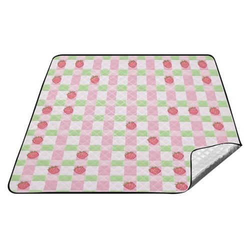 Grüner Pfirsichkarierter Büffel-Teppich, wasserdicht, Camping, Picknickdecke, wasserabweisend, Gras, tragbare Picknickdecke für Gras, Konzertdecke, Manta de Playa Extra Grüner Pfirsichkarierter Büffel-Teppich, wasserdicht, Camping, Picknickdecke, wasserabweisend, Gras, tragbare Picknickdecke für Gras, Konzertdecke, Manta de Playa Extra von tplaotee