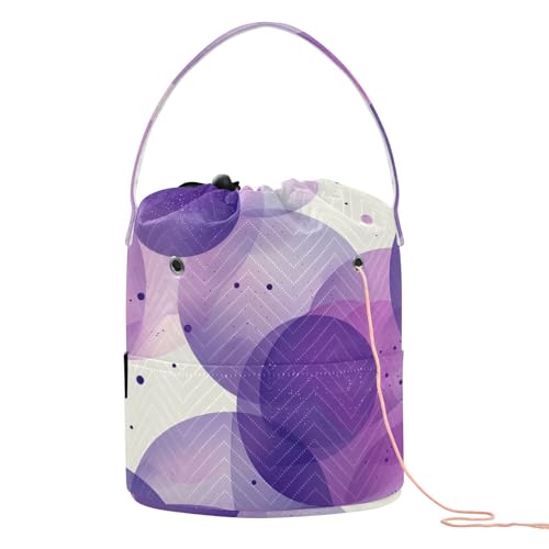 Häkelgarn-Tasche im Poster-Stil, tragbar, für Häkelwerkzeug, Häkelzubehör, Violett Häkelgarn-Tasche im Poster-Stil, tragbar, für Häkelwerkzeug, Häkelzubehör, Violett von tplaotee