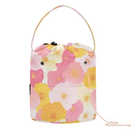 Häkeltasche mit bunten Blumen, Garnhalter, Häkeln, tragbar, für Strickset, Häkelzubehör Häkeltasche mit bunten Blumen, Garnhalter, Häkeln, tragbar, für Strickset, Häkelzubehör von tplaotee