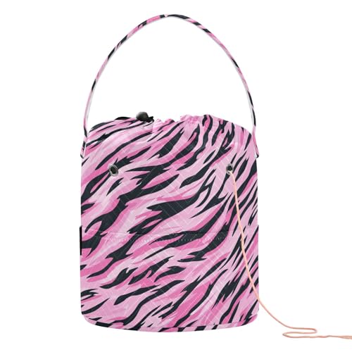 Häkeltaschen mit Tierfell-Leopardenmuster, tragbar, für Strickwerkzeug, Reisezubehör, Violett / Schwarz Häkeltaschen mit Tierfell-Leopardenmuster, tragbar, für Strickwerkzeug, Reisezubehör, Violett / Schwarz von tplaotee