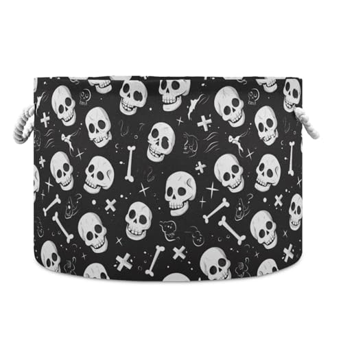 Halloween Schwarzer Totenkopf-Aufbewahrungskorb, faltbarer und wasserdichter Wäschekorb mit stabilem Griff, Wannenkiste, Aufbewahrung für Küche, Badezimmer, Werkzeug Halloween Schwarzer Totenkopf-Aufbewahrungskorb, faltbarer und wasserdichter Wäschekorb mit stabilem Griff, Wannenkiste, Aufbewahrung für Küche, Badezimmer, Werkzeug von tplaotee