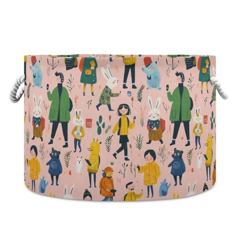 Kreativer Aufbewahrungskorb mit Cartoon-Illustration, zusammenklappbar und wasserdicht, dekorative Körbe mit stabilem Griff, für Schlafzimmer, Handtuch Kreativer Aufbewahrungskorb mit Cartoon-Illustration, zusammenklappbar und wasserdicht, dekorative Körbe mit stabilem Griff, für Schlafzimmer, Handtuch von tplaotee