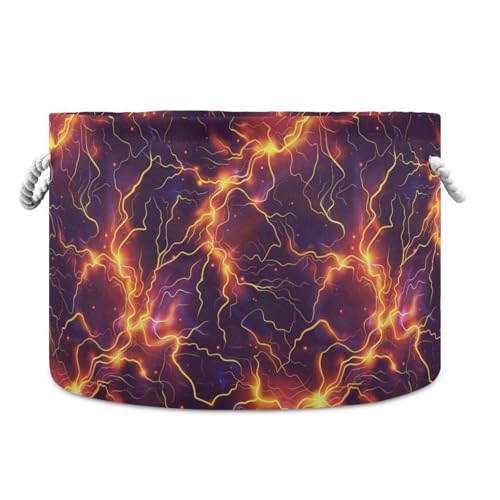 Lightning Bolts Aufbewahrungskorb mit Farbverlauf, faltbare und wasserdichte Körbe für Regale mit stabilem Griff, runde Dekorationsbehälter für Schreibtisch, Speisekammer, Decke Lightning Bolts Aufbewahrungskorb mit Farbverlauf, faltbare und wasserdichte Körbe für Regale mit stabilem Griff, runde Dekorationsbehälter für Schreibtisch, Speisekammer, Decke von tplaotee