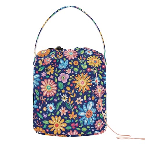 Mehrfarbige Blumen Kreide Zeichnen Garn Taschen Garnhalter Häkeln Tragbar für Stricknadel Häkelzubehör Mehrfarbige Blumen Kreide Zeichnen Garn Taschen Garnhalter Häkeln Tragbar für Stricknadel Häkelzubehör von tplaotee