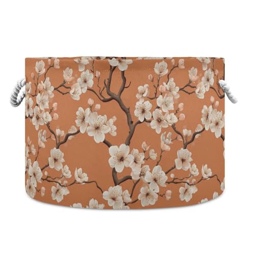 Nature Cherry Blossom Terrakotta-Aufbewahrungskorb, zusammenklappbar und wasserdicht, dekorative Körbe mit stabilem Griff, 95 qt Aufbewahrung für Zimmer und Baby Nature Cherry Blossom Terrakotta-Aufbewahrungskorb, zusammenklappbar und wasserdicht, dekorative Körbe mit stabilem Griff, 95 qt Aufbewahrung für Zimmer und Baby von tplaotee