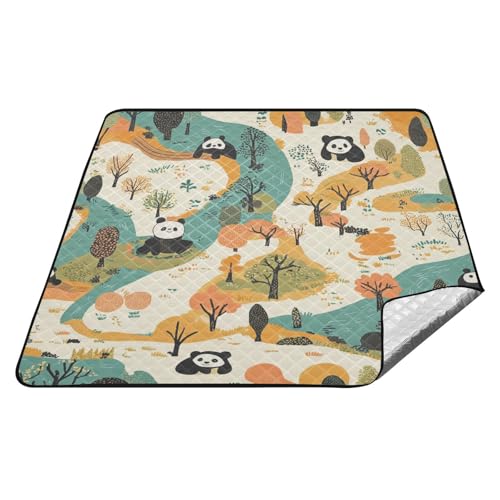 Niedliche Panda-Karten Herbst wasserdichte Picknickdecke groß wasserabweisend drinnen tragbare Picknickdecke für Familienkonzertdecke Tapete de Picknick Niedliche Panda-Karten Herbst wasserdichte Picknickdecke groß wasserabweisend drinnen tragbare Picknickdecke für Familienkonzertdecke Tapete de Picknick von tplaotee