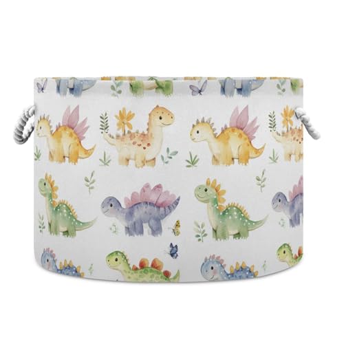Niedlicher Dinosaurier-Aufbewahrungskorb, zusammenklappbar und wasserdicht, mit stabilem Griff, rund, für Büro, Badezimmer, Handtuch Niedlicher Dinosaurier-Aufbewahrungskorb, zusammenklappbar und wasserdicht, mit stabilem Griff, rund, für Büro, Badezimmer, Handtuch von tplaotee