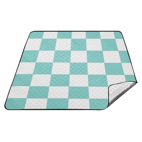 Picknick-Matte, wasserdicht, für Rasen, Reisen, Picknickdecke für Gras, Sommergeschenk, Grün und Weiß Picknick-Matte, wasserdicht, für Rasen, Reisen, Picknickdecke für Gras, Sommergeschenk, Grün und Weiß von tplaotee