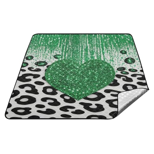 Picknick-Matte mit grün-weiß-schwarzem Druck, wasserdicht, XXL, Strand, faltbare Matte für Erwachsene, Konzertdecke, Tapete para playa Picknick-Matte mit grün-weiß-schwarzem Druck, wasserdicht, XXL, Strand, faltbare Matte für Erwachsene, Konzertdecke, Tapete para playa von tplaotee