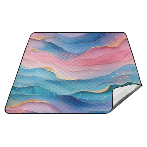 Picknickdecke, wasserdicht, für Camping, Party, Reisen, Picknickdecke für Erwachsene, Konzertdecke, Picknickdecke, Hot Pink, Türkis, Grün, Wellen, flüssiger Kunststil, Picknickdecke Picknickdecke, wasserdicht, für Camping, Party, Reisen, Picknickdecke für Erwachsene, Konzertdecke, Picknickdecke, Hot Pink, Türkis, Grün, Wellen, flüssiger Kunststil, Picknickdecke von tplaotee