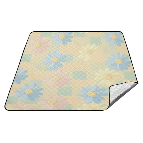 Picknickdecke mit Gänseblümchen-Motiv, bunt, wasserdicht, tragbar, Outdoor, Party, faltbar, Picknickdecke für Damen, Picknickartikel, extra Picknickdecke mit Gänseblümchen-Motiv, bunt, wasserdicht, tragbar, Outdoor, Party, faltbar, Picknickdecke für Damen, Picknickartikel, extra von tplaotee