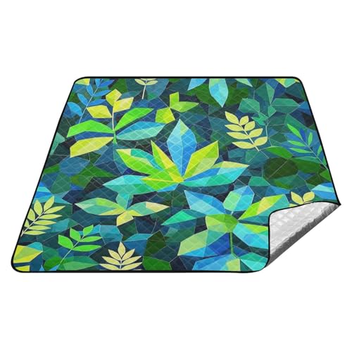 Picknickdecke mit geometrischen abstrakten Blättern, wasserdicht, für den Außenbereich, große Picknickdecke für 4 bis 6 Erwachsene, Sommergeschenk, Manta, Para, Picknick, Campo Picknickdecke mit geometrischen abstrakten Blättern, wasserdicht, für den Außenbereich, große Picknickdecke für 4 bis 6 Erwachsene, Sommergeschenk, Manta, Para, Picknick, Campo von tplaotee