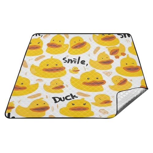Picknickdecke mit niedlichen einfachen Enten, gelb, wasserdicht, tragbar, Park, Strand, Picknickdecke für 4 bis 6 Erwachsene, Picknickartikel Picknickdecke mit niedlichen einfachen Enten, gelb, wasserdicht, tragbar, Park, Strand, Picknickdecke für 4 bis 6 Erwachsene, Picknickartikel von tplaotee