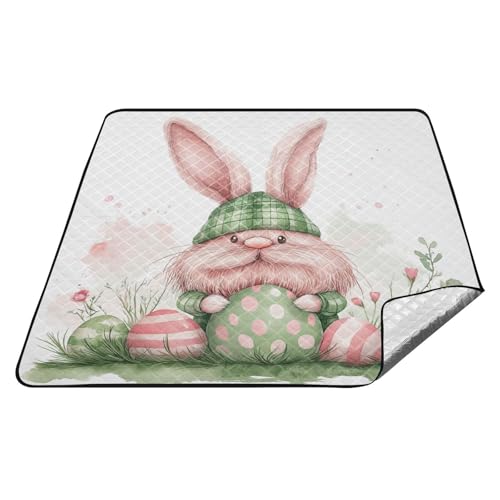 Pink-Grüne Hasenzwerge, Eier, Ostern, wasserdichte Campingdecke, wasserabweisend, für drinnen und unterwegs, Picknickdecke für 4 bis 6 Erwachsene, Paare, Geschenk, Manta de Picknick Pink-Grüne Hasenzwerge, Eier, Ostern, wasserdichte Campingdecke, wasserabweisend, für drinnen und unterwegs, Picknickdecke für 4 bis 6 Erwachsene, Paare, Geschenk, Manta de Picknick von tplaotee