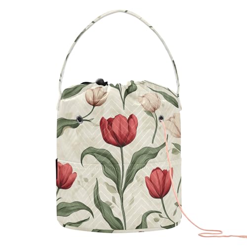 Red Pikn Tulipa Beauty Summer Flowers Garn Aufbewahrungstasche Tasche Garn Aufbewahrung Organizer Tragbar für Häkeln, Stricken Häkeln Red Pikn Tulipa Beauty Summer Flowers Garn Aufbewahrungstasche Tasche Garn Aufbewahrung Organizer Tragbar für Häkeln, Stricken Häkeln von tplaotee