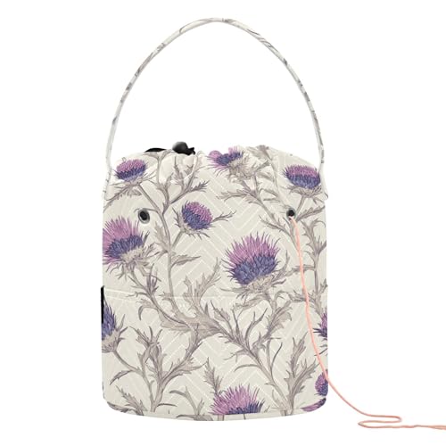 Schottlanddistel Beauty Blumen Häkeltasche Häkelgarnhalter tragbar für Häkelwerkzeug Garn Organizer Schottlanddistel Beauty Blumen Häkeltasche Häkelgarnhalter tragbar für Häkelwerkzeug Garn Organizer von tplaotee