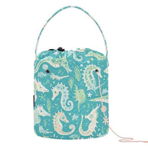 Seepferdchen, Mintgrün, Häkel-Organizer, Tragetasche, tragbar, für Garnbälle, Häkelzubehör Seepferdchen, Mintgrün, Häkel-Organizer, Tragetasche, tragbar, für Garnbälle, Häkelzubehör von tplaotee