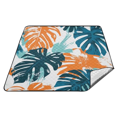 Sommer-Palmenblätter, grün, orange, wasserdicht, verstaubar, wasserabweisend, Rasen-Wanderdecke für Gras, Paare, Geschenk, manta para la playa Sommer-Palmenblätter, grün, orange, wasserdicht, verstaubar, wasserabweisend, Rasen-Wanderdecke für Gras, Paare, Geschenk, manta para la playa von tplaotee