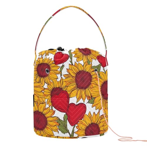 Sonnenblumen-Häkelgarn, Landhausstil, Valentinstag, Häkeltasche, tragbar, für Häkelwerkzeuge, Häkelarbeiten, Reisen Sonnenblumen-Häkelgarn, Landhausstil, Valentinstag, Häkeltasche, tragbar, für Häkelwerkzeuge, Häkelarbeiten, Reisen von tplaotee