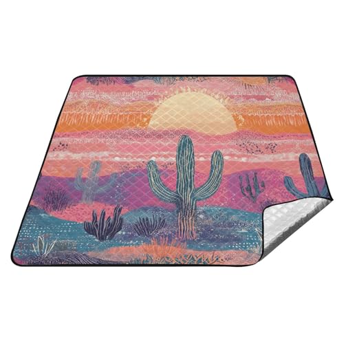 Sonnenuntergang Boho Kakteen Retro wasserdichte Outdoor-Decke wasserabweisend Party Faltbare Picknickdecke für Erwachsene Sommer Geschenk Tapete de Picknick Sonnenuntergang Boho Kakteen Retro wasserdichte Outdoor-Decke wasserabweisend Party Faltbare Picknickdecke für Erwachsene Sommer Geschenk Tapete de Picknick von tplaotee